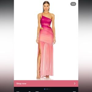 Michael Costello Pink Ombre Giustina Maxi Dress